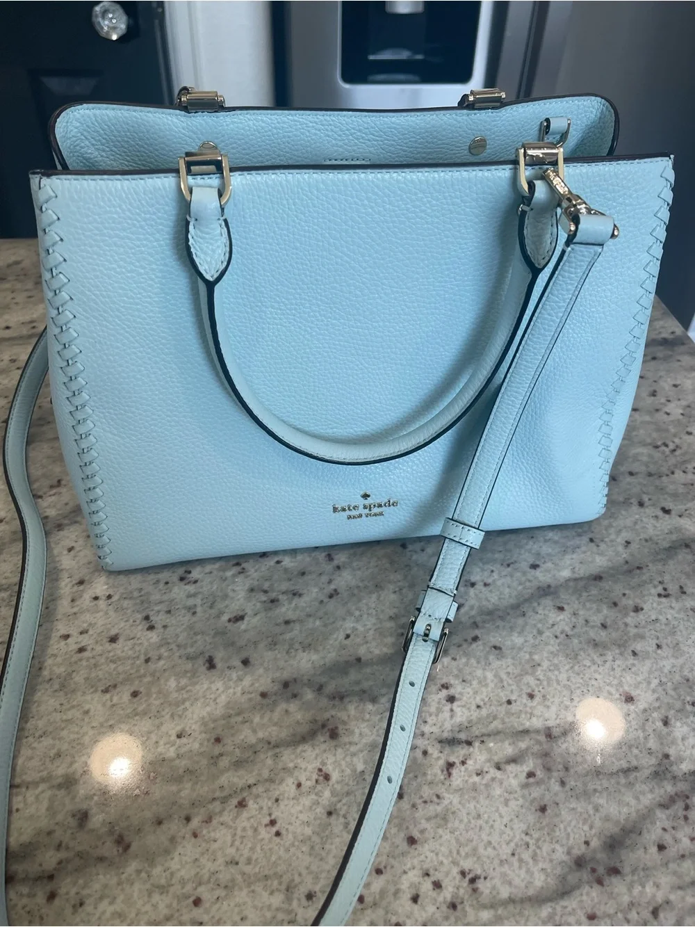 kate spade Powder Blue Pebbled Leather Satchel